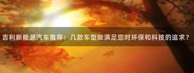 门徒娱乐签看判官333OO：吉利新能源汽