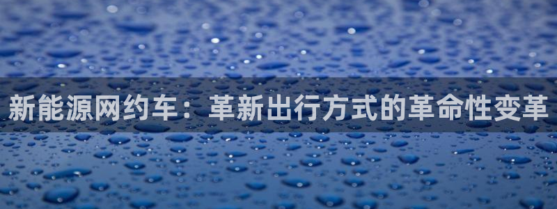 门徒娱乐平台安全吗：新能源网约车：革新出